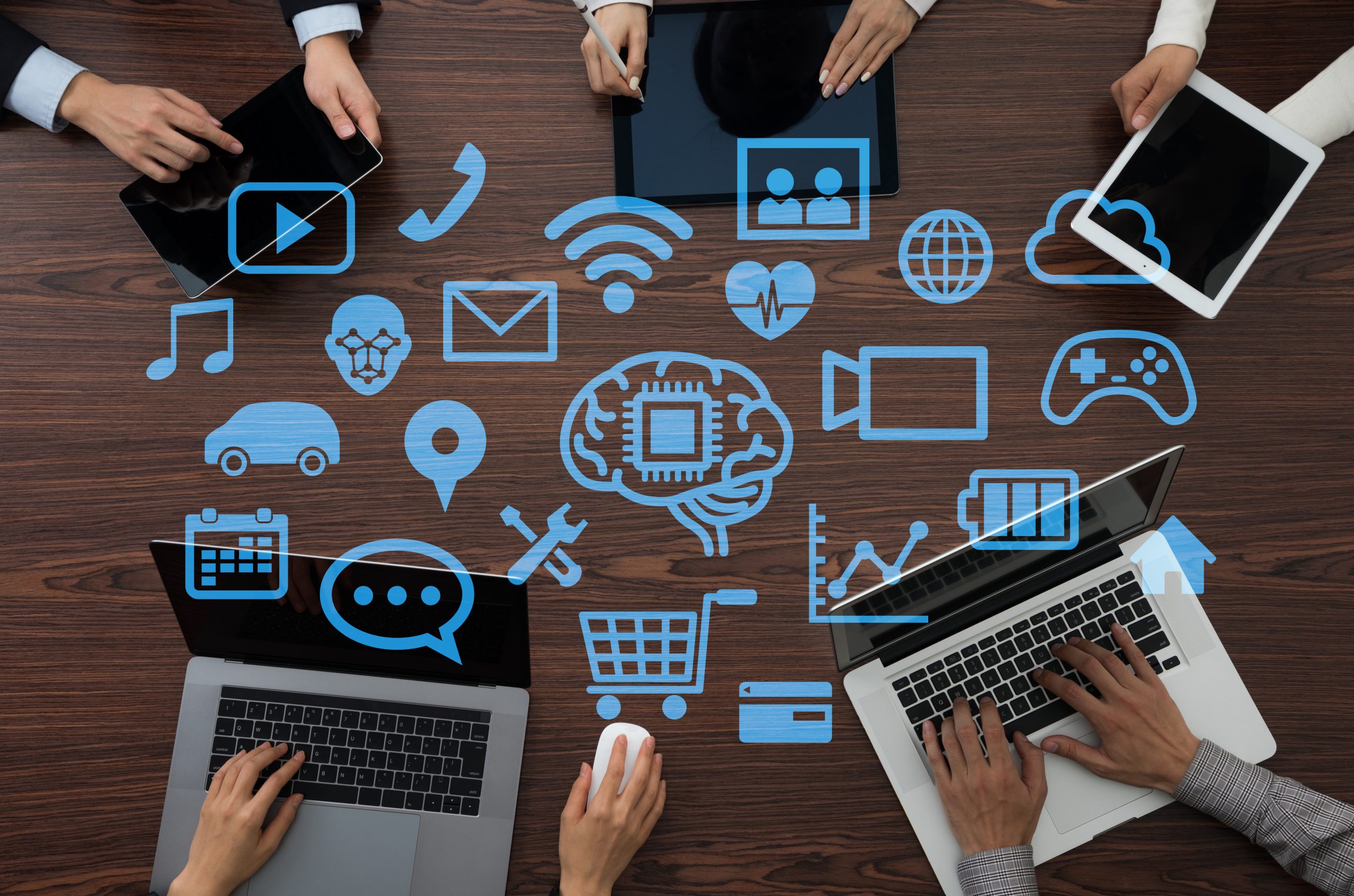 Business software concept. AI. Artificial Intelligence.